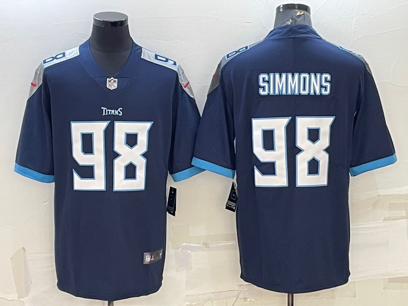 Men's Tennessee Titans Jeffery Simmons #98 Navy Jersey